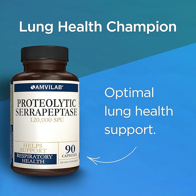 Proteolytic Serrapeptase Enzymes - 120,000 SPU - Supports Circulation, Digestion & Respiratory Health - Supports Sinus & Immune Health - Recovery Boost - Dietary Supplement - 90 Capsules