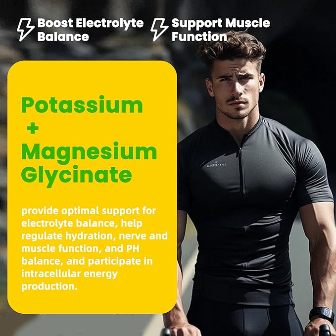 Potassium Magnesium Gummies,High Absorption Magnesium Glycinate,B6,D3,Potassium Citrate for Leg Cramps,Muscle,Electroyte for Adults Kids,Sugar-Free, 120 Gummies (Pineapple)