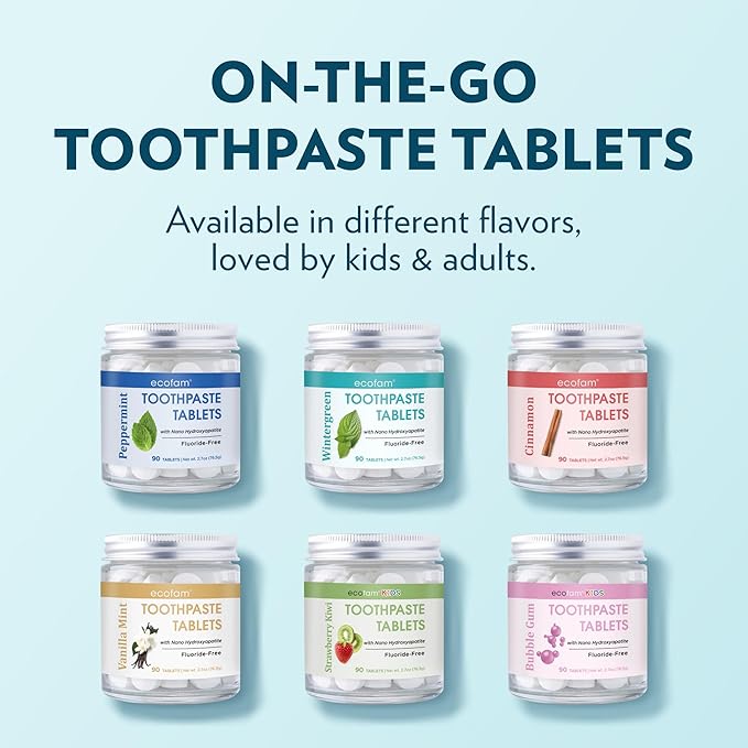 Toothpaste Tablets – Bubblegum | Nano Hydroxyapatite Toothpaste Tablets Chewable | Fluoride Free l 350 ct