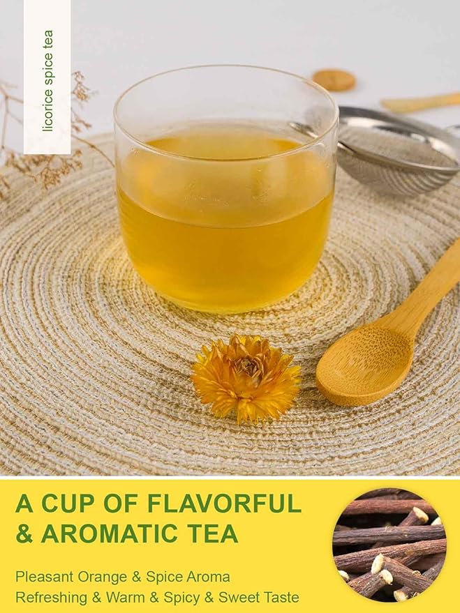 TeeLux Licorice Spice Tea Bags, Licorice Root with Ginger & Cinnamon, Sweet & Spicy Taste, Caffeine Free, 80 Count