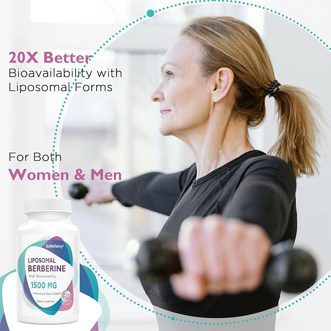 Berberine HCL Supplement 1500mg - High Bioavailability Liposomal Berberine Capsules for Women and Men, AMPK Activator for Cardiovascular Health, Sugar-Free, Non-GMO,180 Softgels
