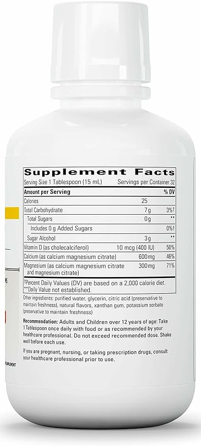 Integrative Therapeutics Liquid Calcium Magnesium 2:1 - Calcium Supplement for Bone Support* - Delicious, Liquid Formula - Does Not Contain Sugar, Gluten or Dairy - Orange Vanilla, 16 oz (32 Servings)