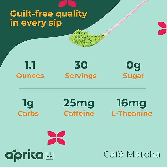 AprikaLife Matcha Powder from Japan, USDA and JAS Organic Matcha Green Tea Powder, No Sugar Added, Perfect for Matcha Latte, Japanese Green Tea - Premium Cafe Grade - 1 oz/ 30g