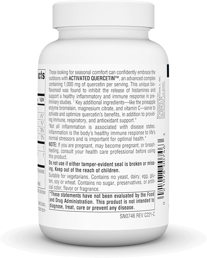 Source Naturals Activated Quercetin - Plant-Derived Bioflavonoid Complex - Seasonal & Immune Defense - 100 Vegetarian FriendlyTablets