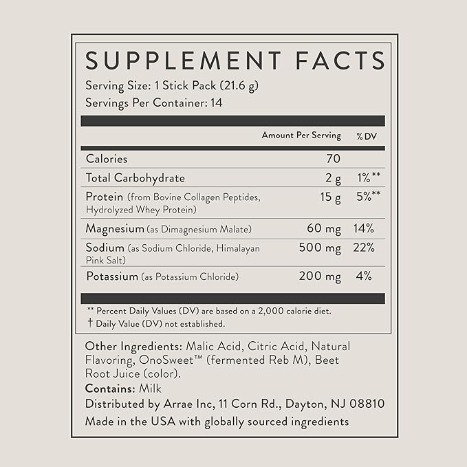 Arrae Clear Protein, Natural Protein Supplement, Support Daily Nutrition Intake, Easy to Dissolve with Smooth Texture, no Unnecessary additives, 14 Servings