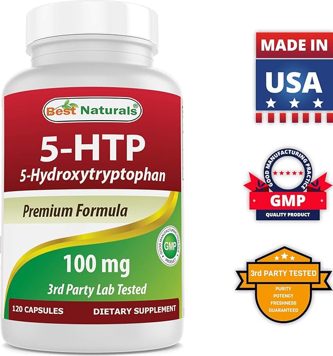 Best Naturals 2 Packs 5-HTP (5-hydroxytryptophan) 100 mg 120 Capsules