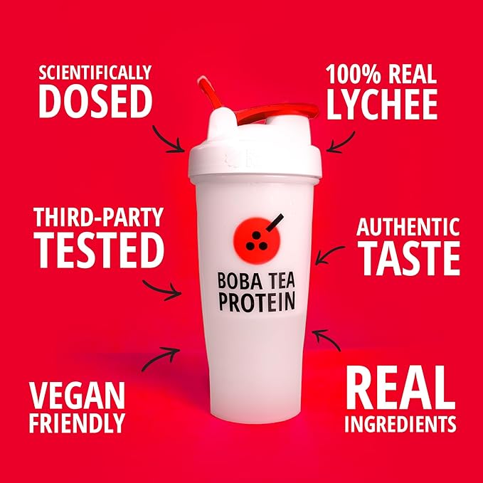 Boba Tea Pre-Workout Powder | Lychee Flavor | 125-250mg Caffeine | L-Citrulline, Beta Alanine, Alpha-GPC | Real Ingredients | Premium Pre Workout Powder for Men and Women | 20-40 Servings