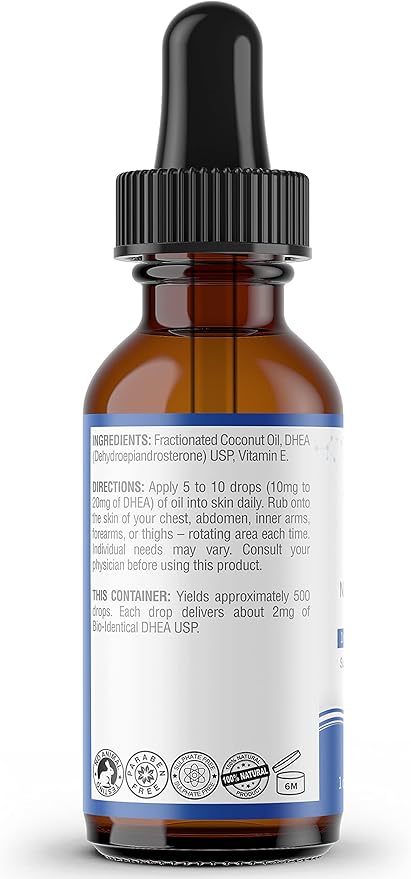 DHEA Supplement Natural Topical Oil - High Concentration DHEA for Women and Men - Premium Formula Hormone Balance for Women - Supports Hormonal Balance, 1 Fl Oz (Pack of 1)