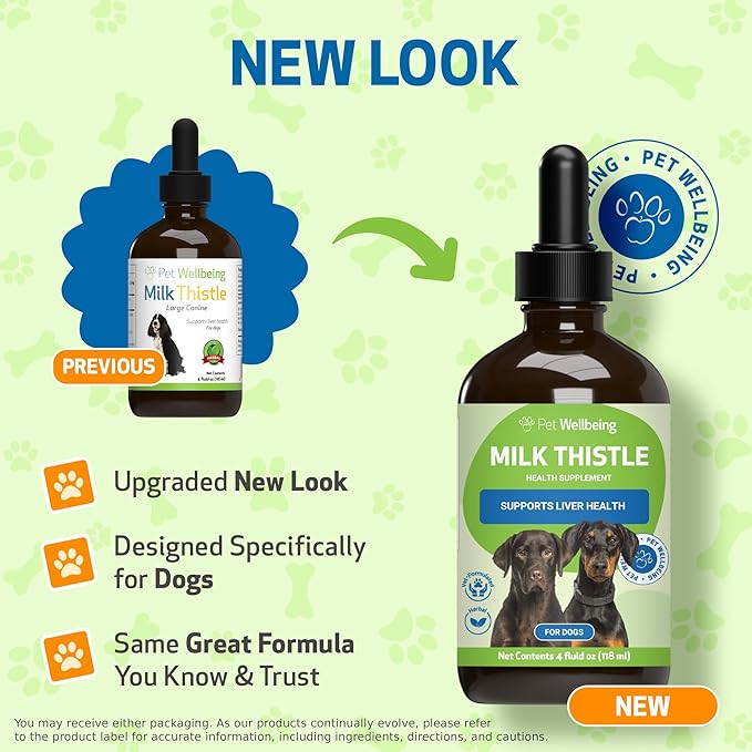Pet Wellbeing Milk Thistle for Dogs - Organic, Supports Liver Health, Healthy Detoxification, Antioxidants, Liver Cell Support, Silymarins - Veterinarian-Formulated Herbal Supplement 4 oz (118 ml)