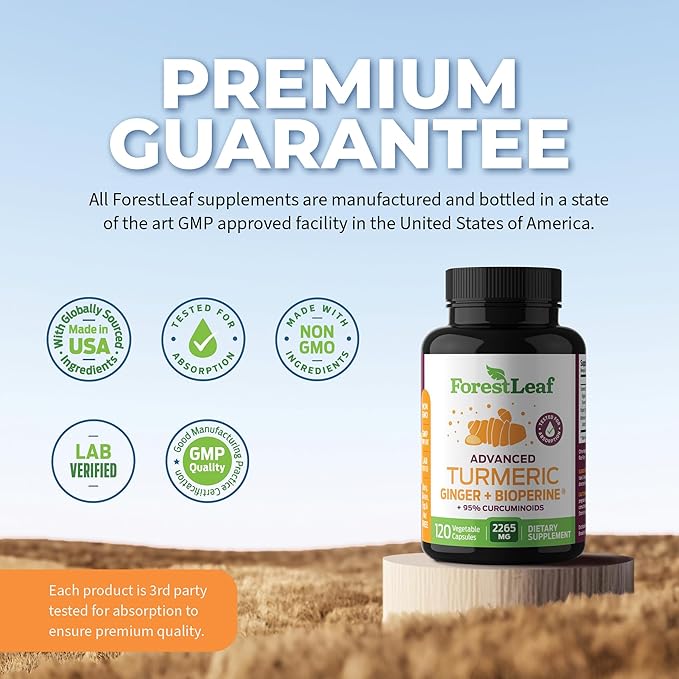 Turmeric Supplement Extra Strength 2265mg - Turmeric Curcumin Supplement w/BioPerine Black Pepper - Tumeric and Ginger Supplements, 95% Curcuminoids, Supports Immune & Joint Health, 120 Caps