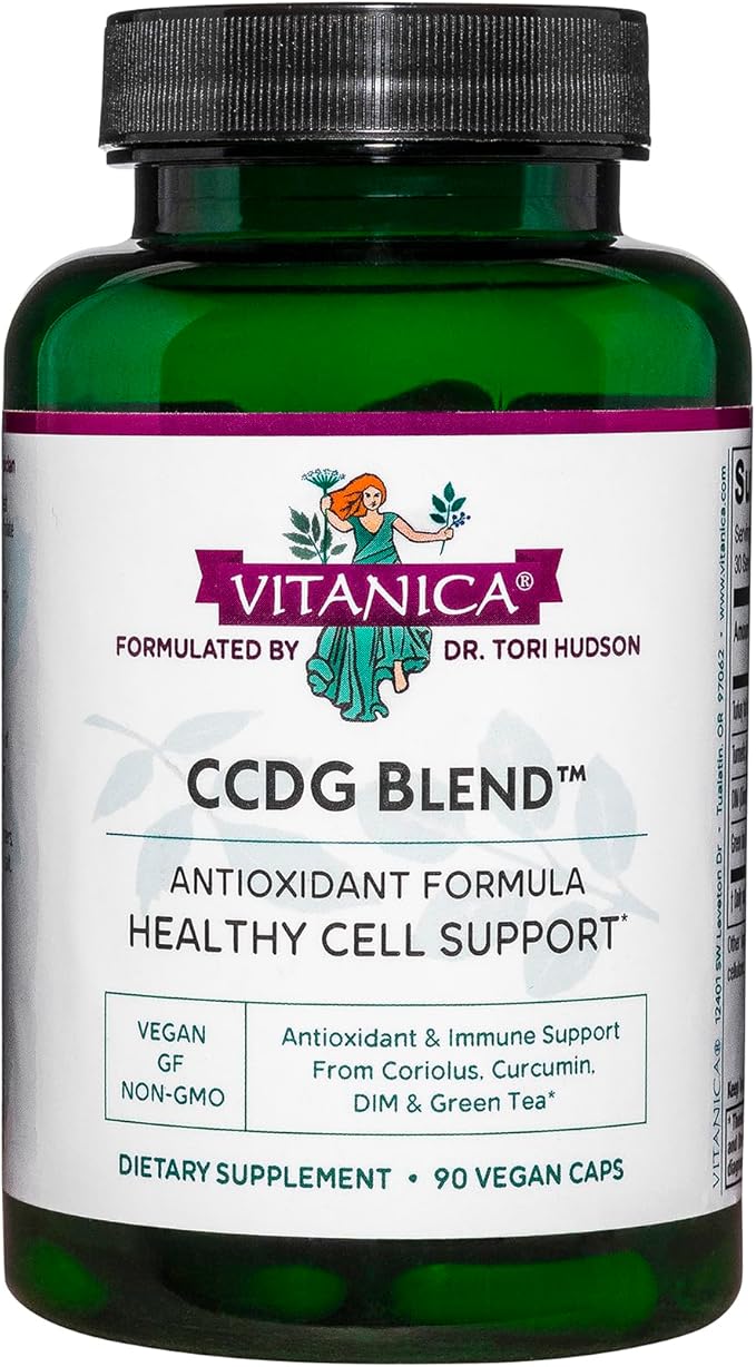 Vitanica CCDG Blend - Immune Support Supplement - DIM Supplement with Turkey Tail Mushroom, Turmeric & Green Tea - Vegan Supplement for Immune Support - Lady - 90 Capsules
