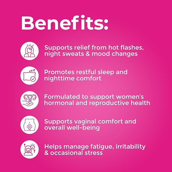 ZENZSUAL Bye Bye Menopause with Melatonin – Natural Menopause Support for Women – Hot Flashes, Night Sweats, Hormone Balance & Restful Sleep – Vegan, Estrogen-Free Menopause Supplement – 60 Capsules