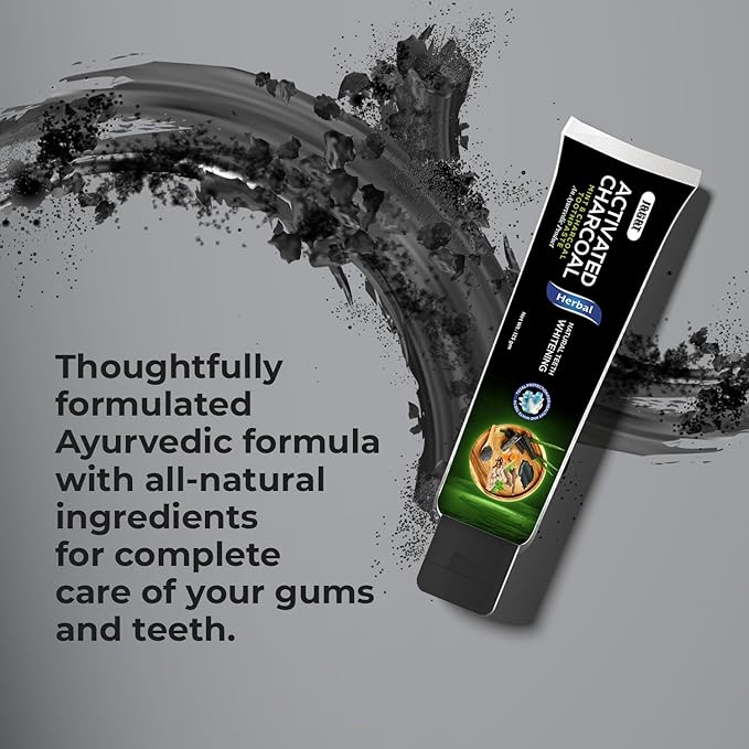 Jagat Activated Charcoal Toothpaste Pack of 3 – Teeth Whitening Tooth Paste with Charcoal Flavor, Fluoride Free Toothpaste for Adult, Natural Travel Tooth Paste, Vegan, Non Toxic, Gluten Free
