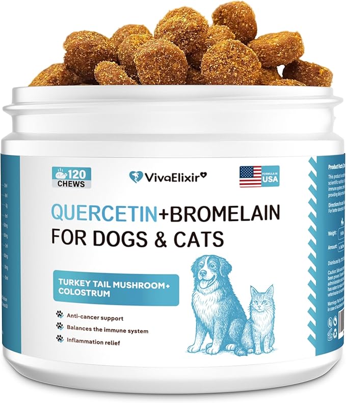 Nutrition Strength Quercetin for Dogs with Bromelain to Support Balanced Immune System, Promote Inflammatory Relief & Antioxidant Activity, Quercetin for Dog Allergies, 120 Chewable Tablets
