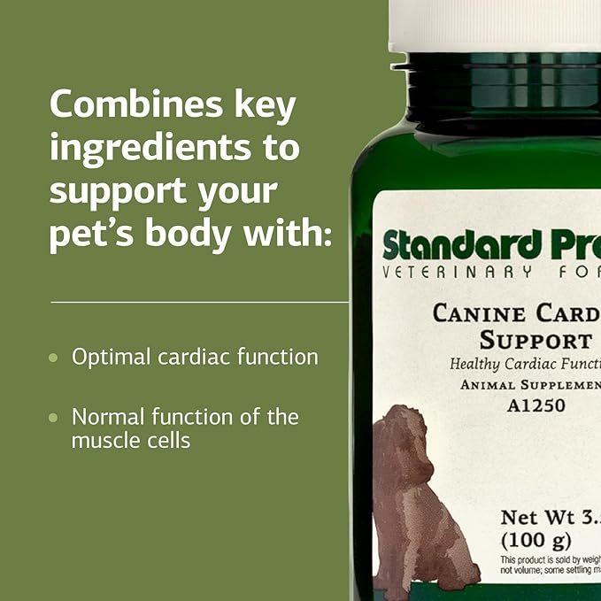 Standard Process Inc. Canine Cardiac Support - Dog Heart Health Supplement - Nutritional Formula to Support Cardiac Function - Pet Health Supplement with Selenium - 100 g