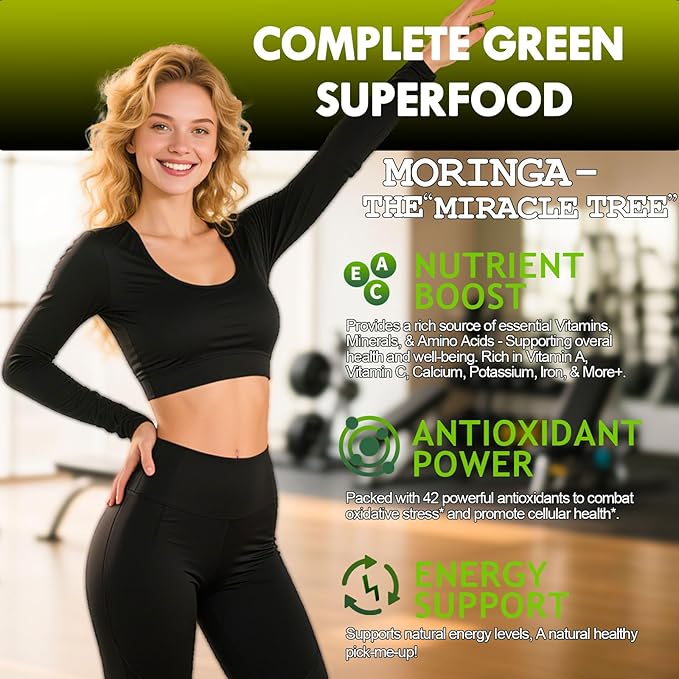 Organic Moringa Liquid Drops, Pure Moringa Leaves w. Turmeric Black Pepper Vitamin C E - Antioxidant, Joint, Digestive & Immune for Men & Women, 6X Absorption Than Capsules Powder Gummies or Pills