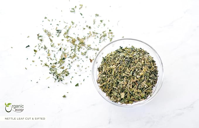 Organic Way Stinging Nettle Leaf Cut & Sifted (Urtica dioica) - Herbal Tea | European Wild-Harvest | Kosher Certified | Vegan, Non GMO & Gluten Free | USDA Certified | Origin - Albania (8 Oz)