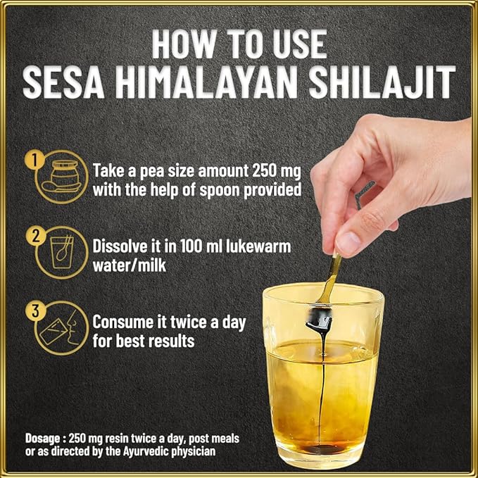 Pure Himalayan Shilajit Resin 100% Ayurvedic 50 Servings of 400mg Helps Boost Strength, 85+ Trace Minerals, Endurance & Immunity 70%+ Fulvic Acid Contains Lab Certificate