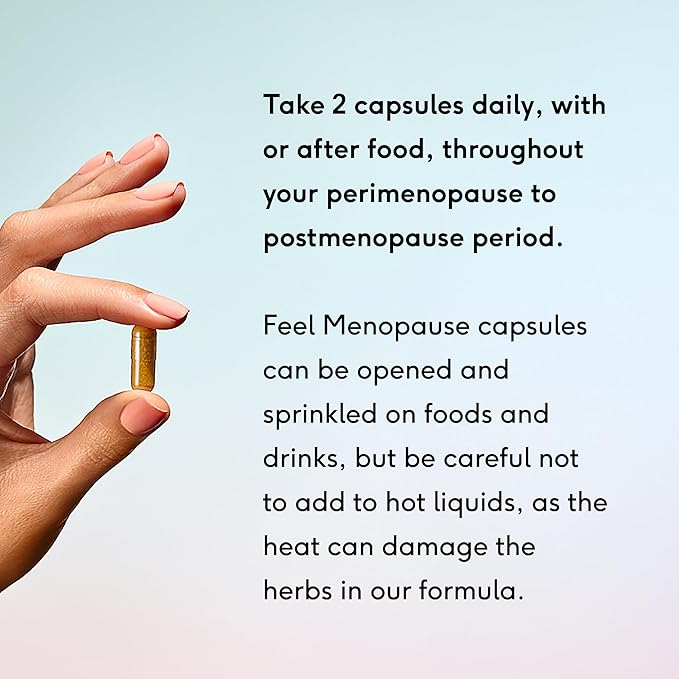 Feel Menopause Supplement for Women – Natural Menopause Support with Red Clover Isoflavones, Sage, & B Vitamins – Hot Flash, Night Sweat & Mood Relief – Hormone Balance – Vegan – 60 Capsules