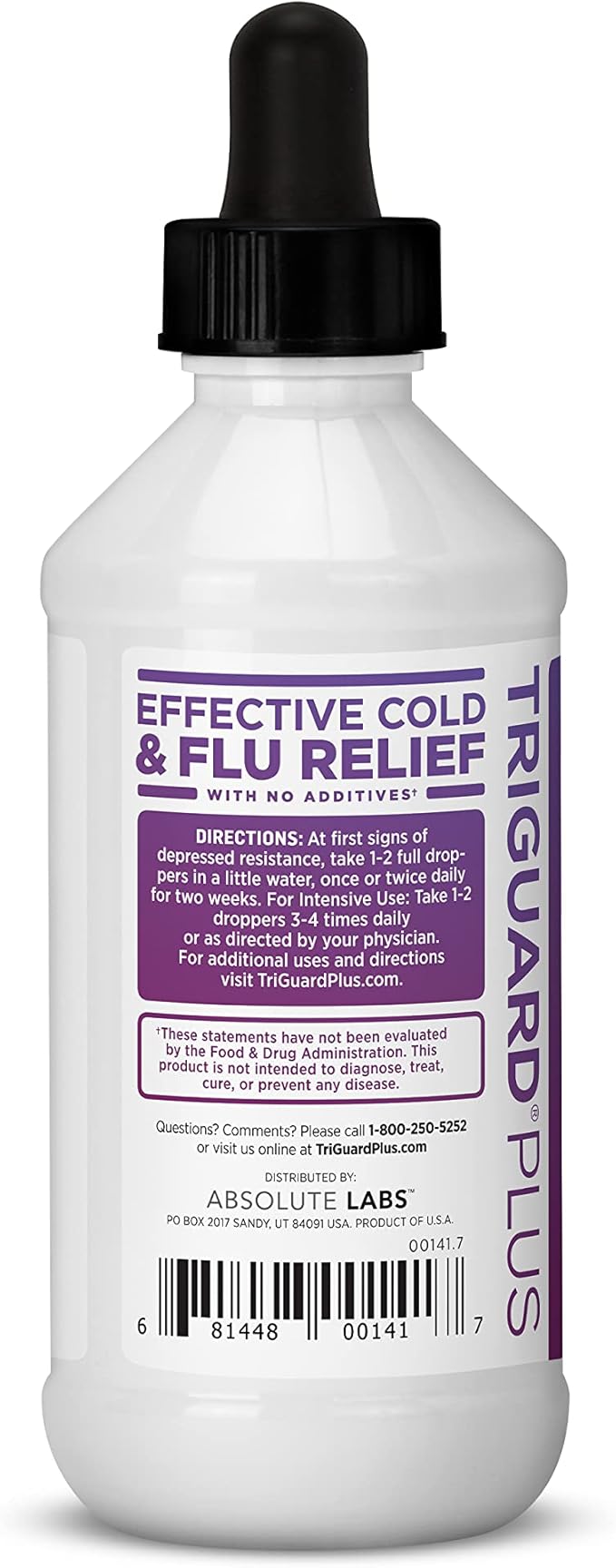Triguard Plus Concentrate | Colloidal Silver, Sambucus Elderberry Extract & Olive Leaf Extract, 3-in-1 Liquid Immune Support | Powerful Immune System Booster | Great Taste - 3.4oz / 100ml, Made in USA