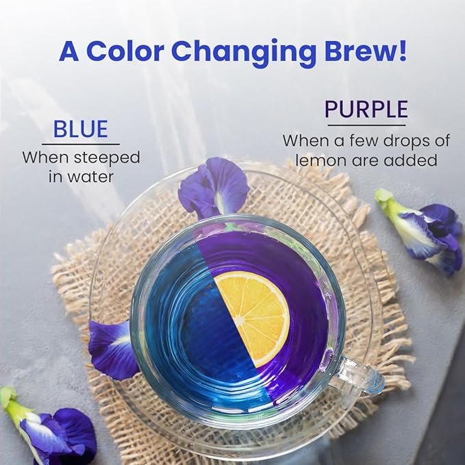 BLUE TEA - Butterfly Pea Flower Tea - 0.89 Oz (70+ Cups) Loose | Antioxidant Rich | Flower Based - Herbal Tea - Caffeine Free - Chemical Free - Non-Bitter - Vegan | Gift Pack