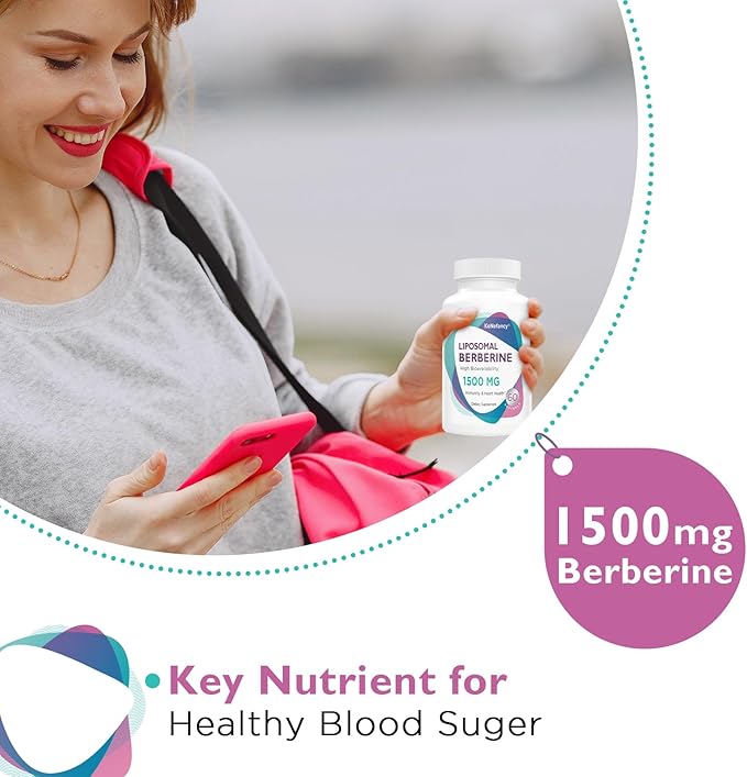 Berberine HCL Supplement 1500mg - Third Party Tested, High Bioavailability Liposomal Berberine Capsules for Women and Men, AMPK Activator