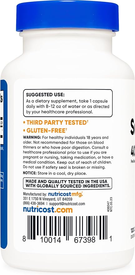 Nutricost Serrapeptase 40,000 SPU, 120 Capsules - Gluten Free, Non-GMO, and Vegetarian Friendly