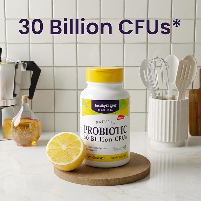 Healthy Origins Probiotic 30 Billion CFU's (Shelf Stable, Non-GMO, Gluten Free, Digestive Health, Gut Health, Immune Support), 60 Veggie Caps