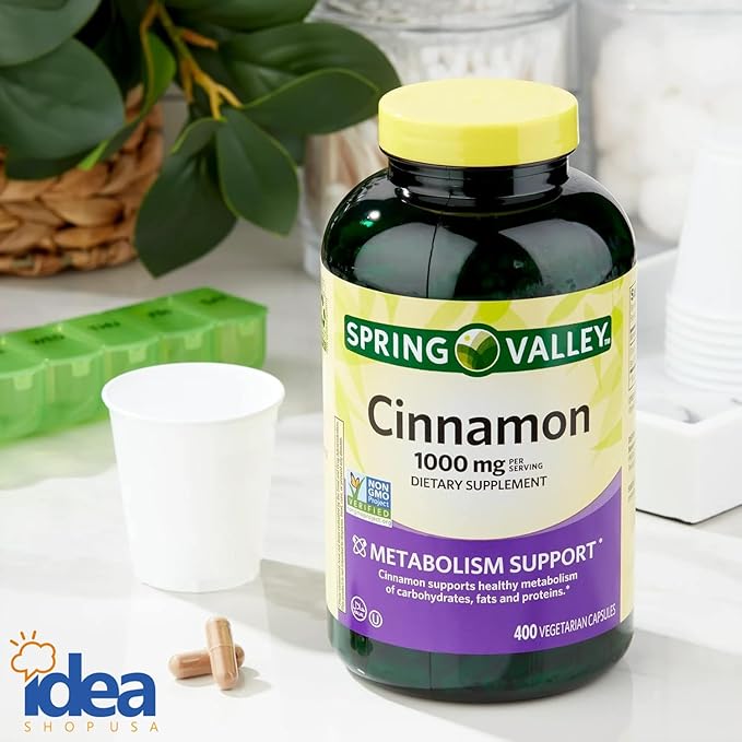 SV Cinnamon Capsules 1,000 mg, 400 Count (1 Pack) Metabolism Support Supplement for Carbohydrates, Fats, and Proteins Bundle with Exclusive Vitamins & Minerals A to Z - Better Idea Guide