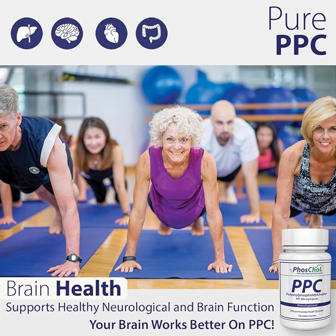 PhosChol PPC Polyenyl PhosphatidylCholine Choline Supplement 900mg 100 Gelatin Capsules