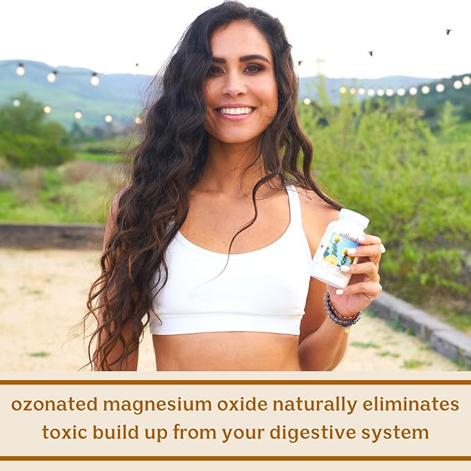 Solluna by Kimberly Snyder Oxygenated Magnesium Colon Cleanse with Asc2P — Gentle Detoxification and Bloating Relief — Fast Acting, Non-Laxative Detox for Digestive Health (90CT) Vegan & Non-GMO