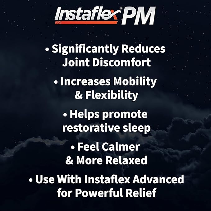 Instaflex PM Nighttime Joint Support with Levagen, Tamaflex, GABA, Ashwagandha, Passionflower Extract, Mobility, Sleep Support -120 Capules