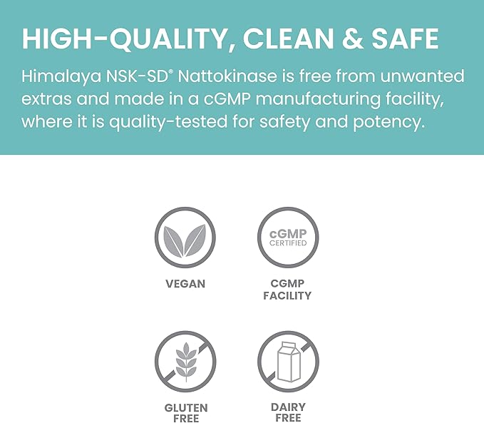 Himalaya NSK-SD Nattokinase, 2000 FU, Dietary Supplement for Healthy Circulation, Vegan, Gluten Free Natto Extract, 100 mg, 60 Capsules Current Value - Himalaya NSK-SD Nattokinase Capsules, 60 CT