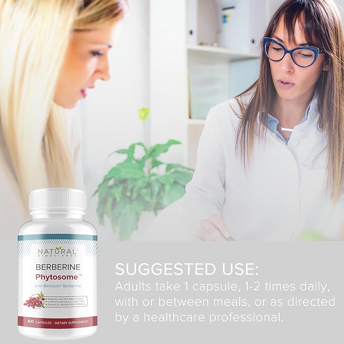 Berberine Phytosome with Berbevis, 550mg Enhanced Absorption Supplement for Metabolic Support & Heart Health, Highly Bioavailable Berberine Complex, Gluten-Free, Non-GMO, 120 Vegetarian Capsules