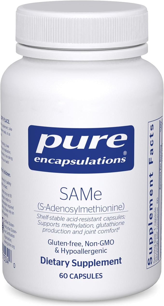 Pure Encapsulations SAMe S-Adenosylmethionine 180's - Supports Joint Health & Glutathione Production* - Gluten Free & Non-GMO - 60 Capsules