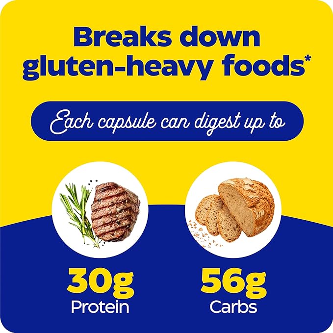 Enzymedica, GlutenEase Extra Strength, Maximum Potency Digestive Enzymes, Supports Gluten & Casein Intolerance, 60 Count