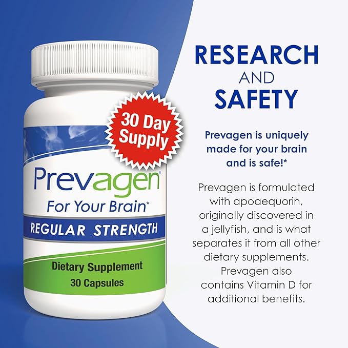Prevagen Regular Strength - 120 Capsules (4 Month Supply) | Formulated for Your Brain | 10mg of Apoaequorin Plus Vitamin D3 with 7-Day Pill Minder