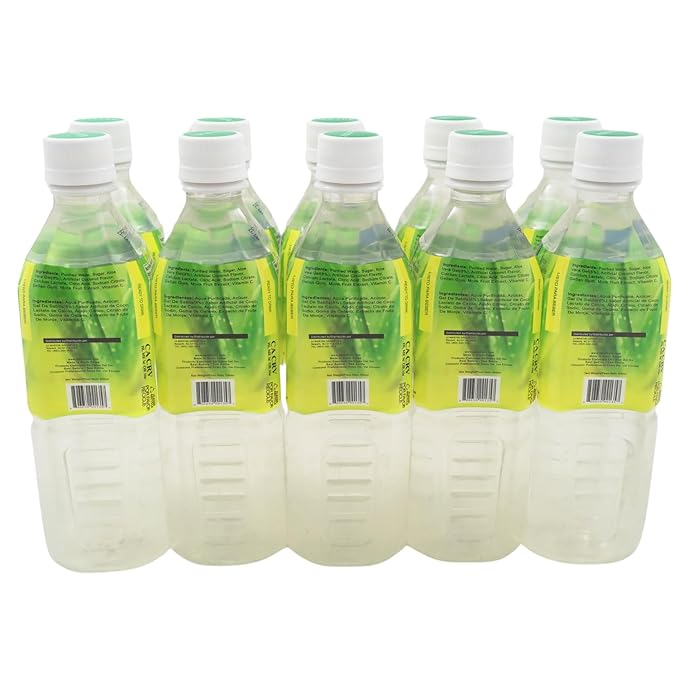 Aloevine Aloe Vera Drink Coconut healthy juice pure with chunks of aloe l 16.9 oz. 10 pack l plant based Vegetable Korean drinks