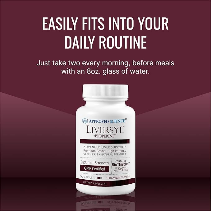 Approved Science Liversyl - Milk Thistle, Artichoke Extract, and Bioperine - Vegan - 360 Count - 6 Month Supply - Made in USA