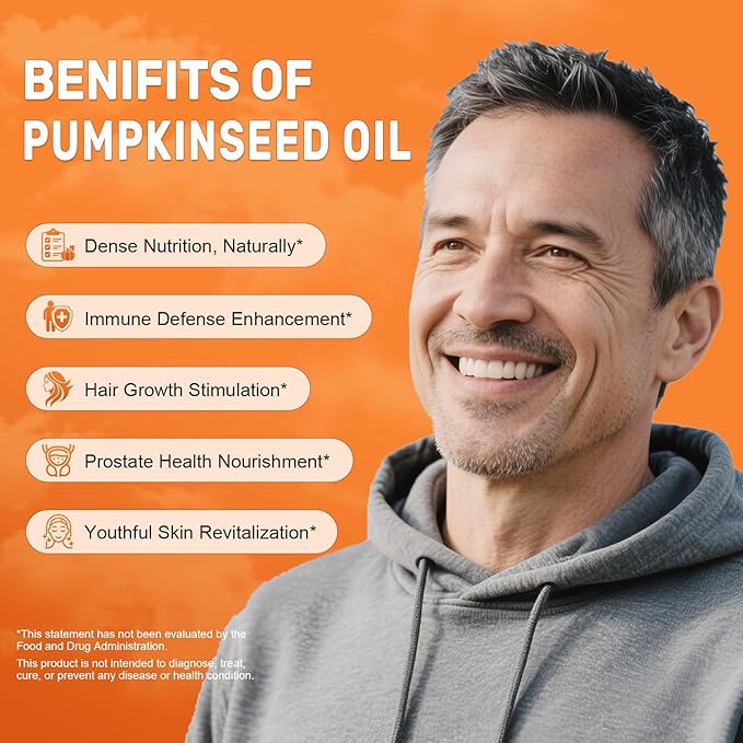 Pumpkin Seed Oil with Saw Palmetto Softgels, 3000mg Per Serving, 300/600 Softgels | Cold-Pressed with Essential Fatty Acids & Phytosterols | Supports Hair, Urinary, Bladder & Prostate Health | Non-GMO