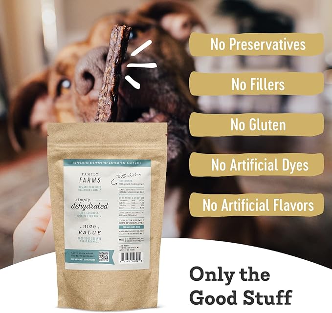 Farm Hounds - Chicken Gizzards - Premium Natural Jerky for Dogs - 100% Humanely Raised Chicken - Break-to-Size - Great for Training & Treats - No Added Fillers - Made in USA - 4oz -1 Pack