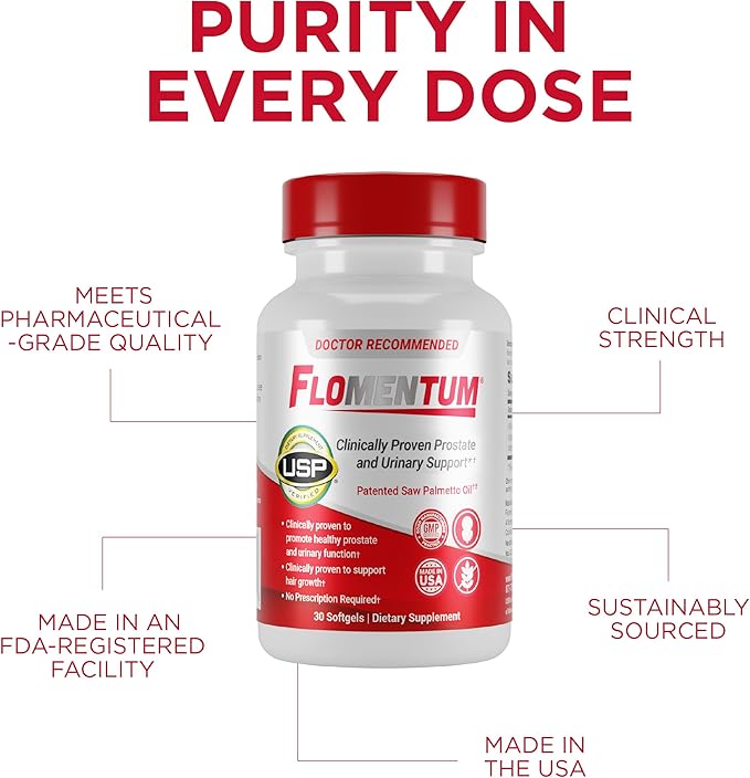 Flomentum® Saw Palmetto for Men Prostate Supplement | Prostate Support Supplement for Men's Health | USP Verified - Healthy Urinary Flow & Urinary Function - 320mg Once Daily (90 Count)