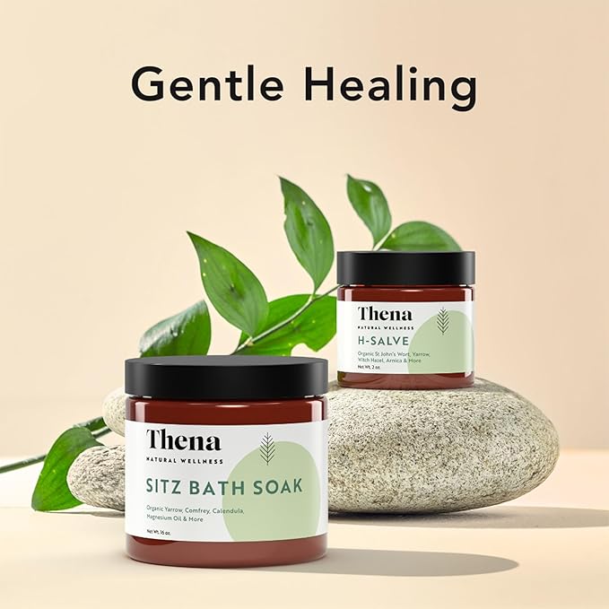 Organic Hemorrhoid Salve & Sitz Bath Soak Bundle – Comprehensive Relief for Hemorrhoids & Postpartum Recovery – Natural Healing & Soothing Comfort