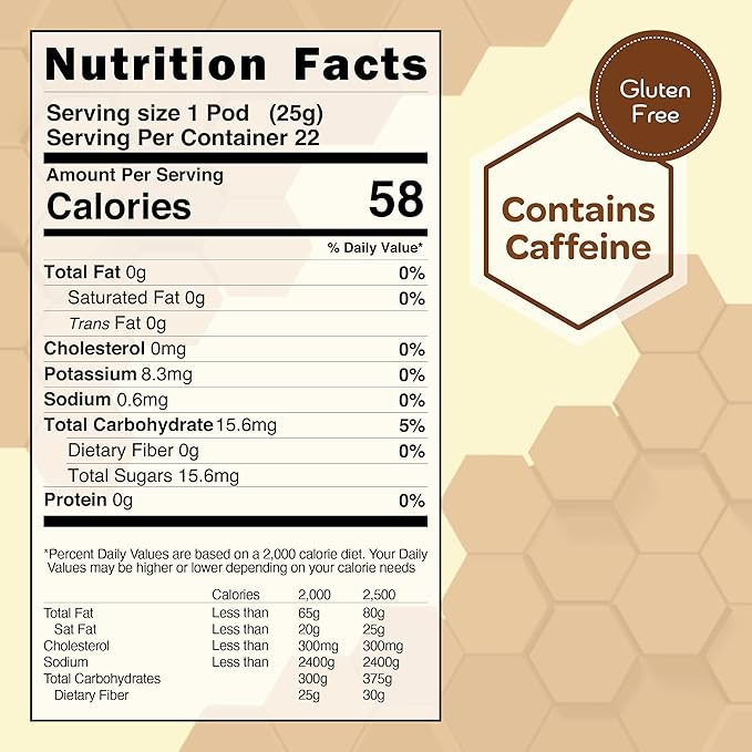 True Honey English Breakfast Tea Pods - Honey Crystals Blended in Every Tea Pod - Strong Antioxidant Support - All Natural Organic Herbal Caffeinated Tea 22 Count
