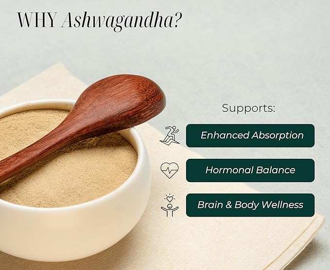EVARA Ashwagandha Capsules with Black Pepper – 100 Count | High Potency 500mg Root Extract with 5% Withanolides | Natural Stress & Anxiety Relief, Sleep Support & Mood Balance