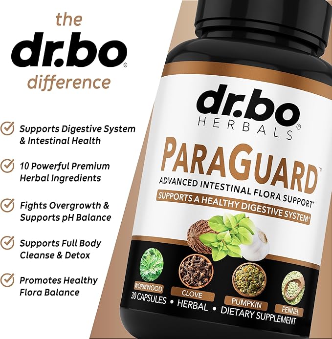 ParaGuard Cleanse Detox Pills - Intestinal Guard Formula Supplement with Black Walnut Wormwood Clove & Oregano Pills - Adults Natural Herbal Intestine Body Gut Cleanser Adults Complete Kit 30 Capsules