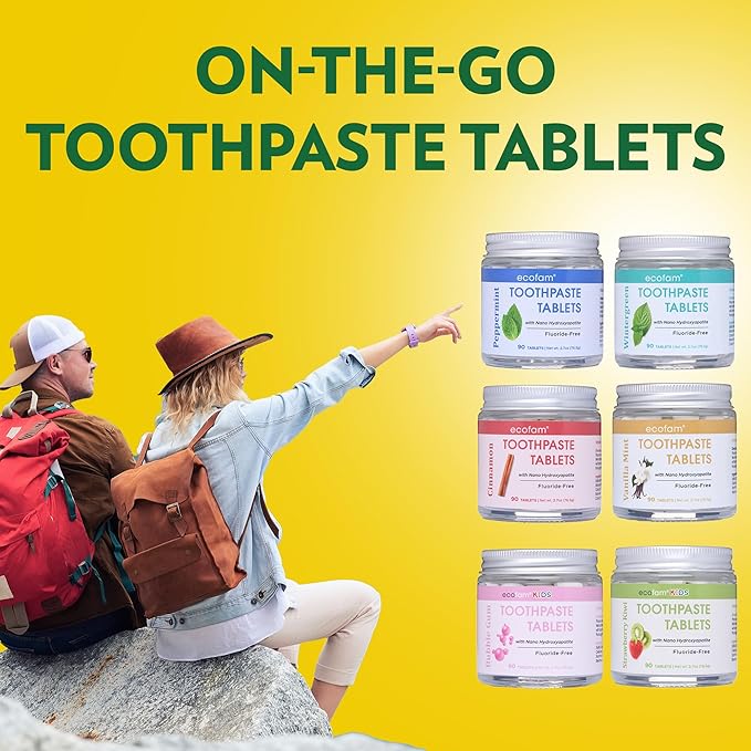Toothpaste Tablets – Cinnamon | Nano Hydroxyapatite Toothpaste Tablets Chewable | Fluoride Free l 350 Tabs