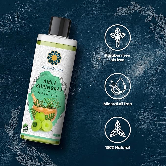 Hair Oil, 200 ml with Amla , Bhringraj , Brahmi , Methi , Shikakai , Neem , Henna , Pine , Clove , Eucalyptus & Citronella Oil