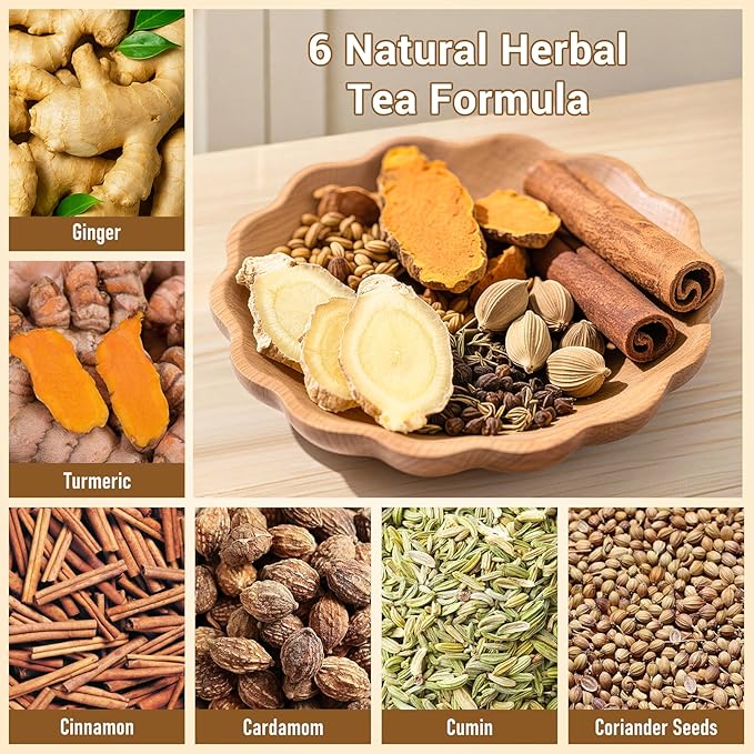 Anti-Inflammaheb Tea, 100% Natural Inflammation Tea from Premium Turmeric, Ginger, Cinnamon, Cardamom, Cumin, Coriander Seeds Herbal Ingredients, Supports Antioxidant, Boost Immunity (1 Pack/120 Bags
