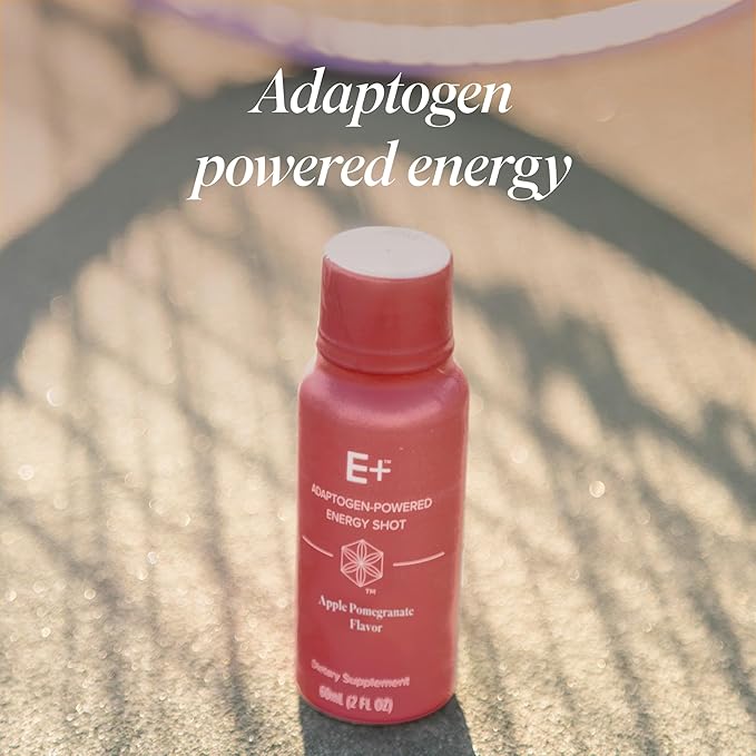 Isagenix E+ - Liquid Energy Shot with Plant-Based Caffeine & Adaptogenic Botanical Blend - Support Endurance with Flavored Energy Shot - Apple Pomegranate - 2 Oz Bottles (6 Pack)
